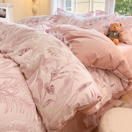 91家纺网 家纺一手货源 找家纺 新印象 2025新款100%全棉磨毛四件套沐云