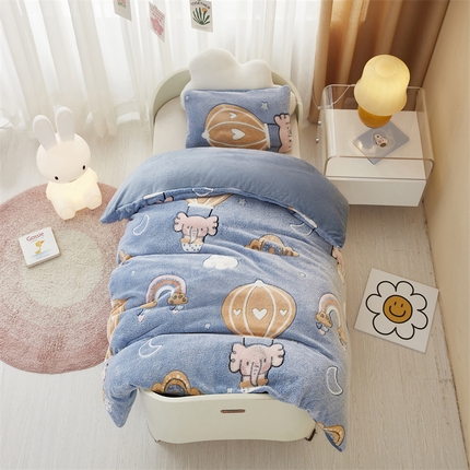 丝涟家居 2025新款A类雪花绒牛奶绒儿童多功能可拆卸盖毯被 气球大象