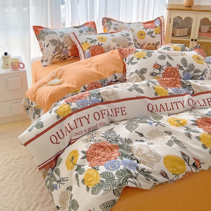 91家纺网 家纺一手货源 找家纺 梦卓家纺（总） 新品2025年加厚磨毛植物羊绒四件套床笠款