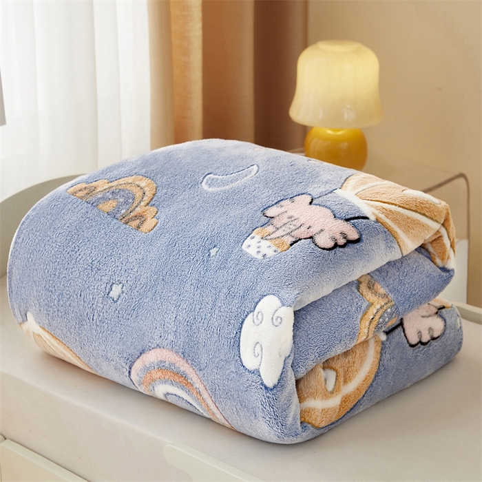 91家纺网 家纺一手货源 找家纺 丝涟家居 2025新款A类雪花绒牛奶绒儿童多功能可拆卸盖毯被 气球大象