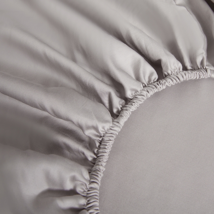 91家纺网 家纺一手货源 找家纺 凯森家纺 2024新款长绒棉床笠单件纯棉贡缎100支床罩席梦思保护罩全棉床套床笠款三件套 都市灰