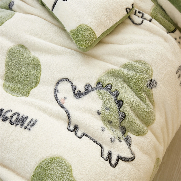 91家纺网 家纺一手货源 找家纺 丝涟家居 2025新款A类雪花绒牛奶绒儿童多功能可拆卸盖毯被 恐龙宝贝