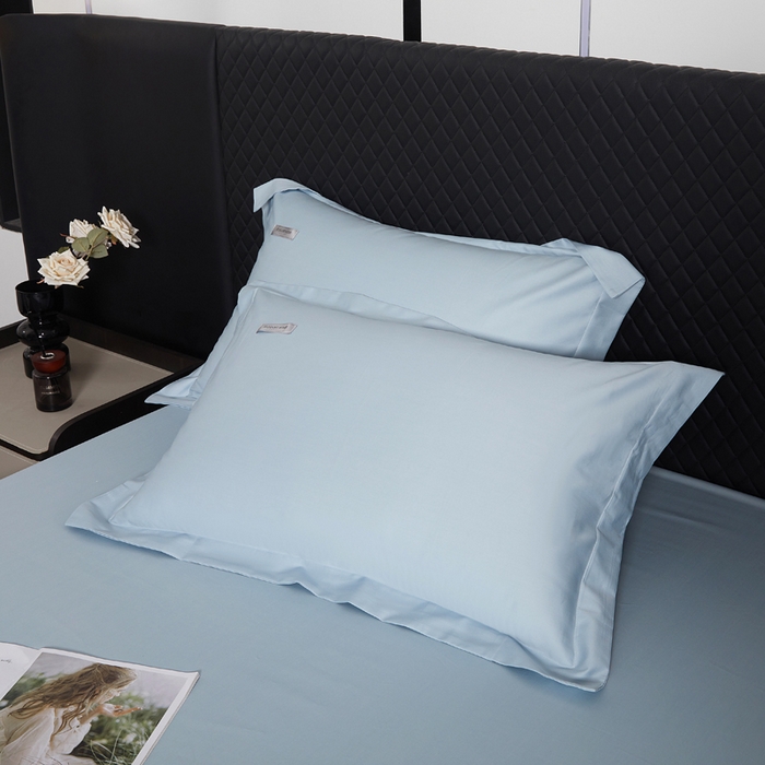 91家纺网 家纺一手货源 找家纺 凯森家纺 2024新款长绒棉床笠单件纯棉贡缎100支床罩席梦思保护罩全棉床套床笠款三件套 月光蓝