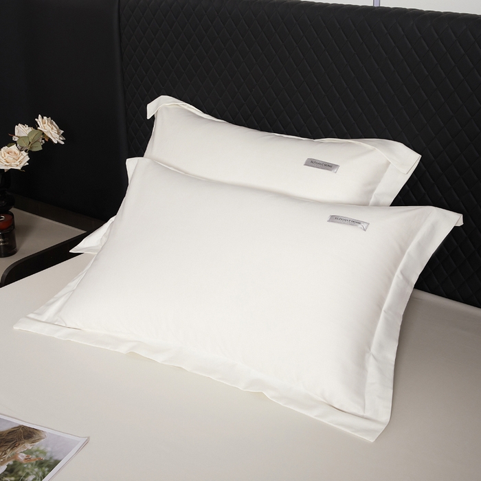 91家纺网 家纺一手货源 找家纺 凯森家纺 2024新款长绒棉床笠单件纯棉贡缎100支床罩席梦思保护罩全棉床套床笠款三件套 月光白