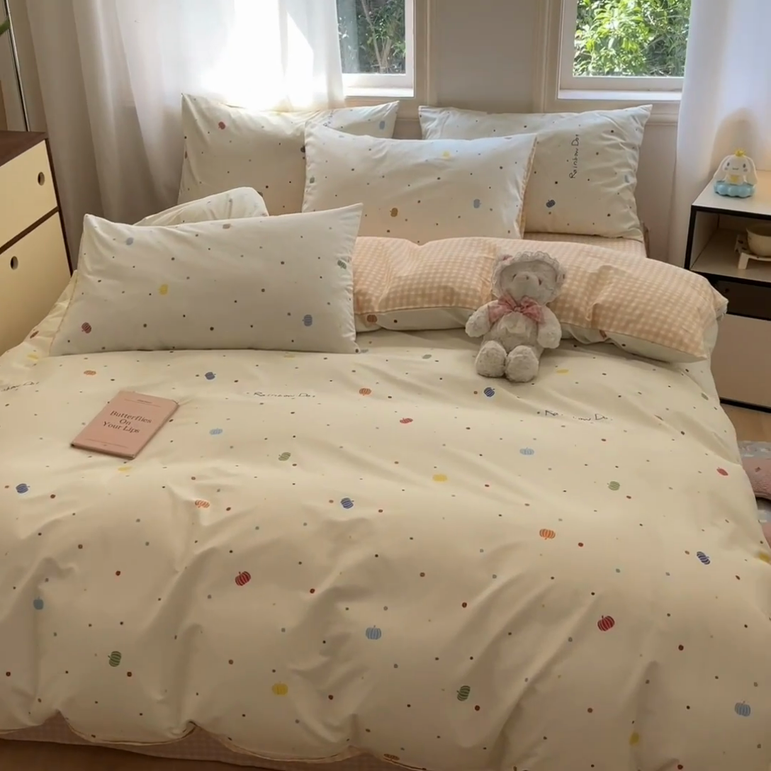 91家纺网 家纺一手货源 找家纺 晨希家居 2024新款全棉卡通印花简约款单被套 星空