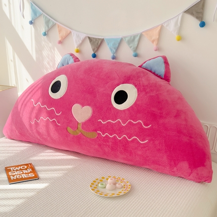 乐坊 2024新款牛奶绒绣花贴布绣床头大靠背 波点猫