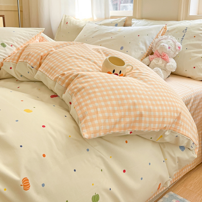 91家纺网 家纺一手货源 找家纺 晨希家居 2024新款全棉卡通印花简约款单被套 星空