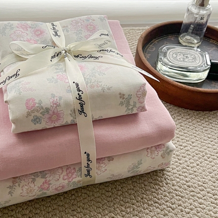 91家纺网 家纺一手货源 找家纺 （总）一比一家纺 2025新款全棉母婴级抗菌有氧全棉双层纱亲肤全棉小清新印花三件套四件套