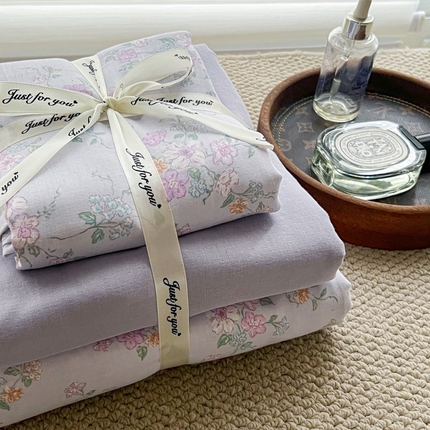 91家纺网 家纺一手货源 找家纺 （总）一比一家纺 2025新款全棉母婴级抗菌有氧全棉双层纱亲肤全棉小清新印花三件套四件套