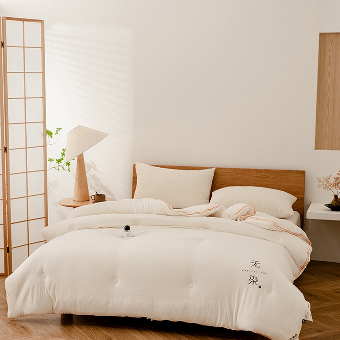 91家纺网 家纺一手货源 找家纺 （总）仁凯家纺 2024新款无染华夫格大豆子母被 拉链二合一 子母被春秋被加厚冬被 双胎被