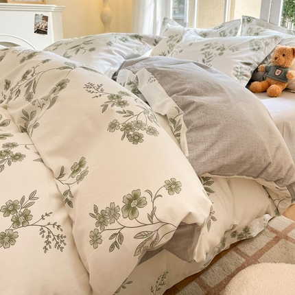 91家纺网 家纺一手货源 找家纺 新印象 2025新款100%全棉磨毛四件套半夏