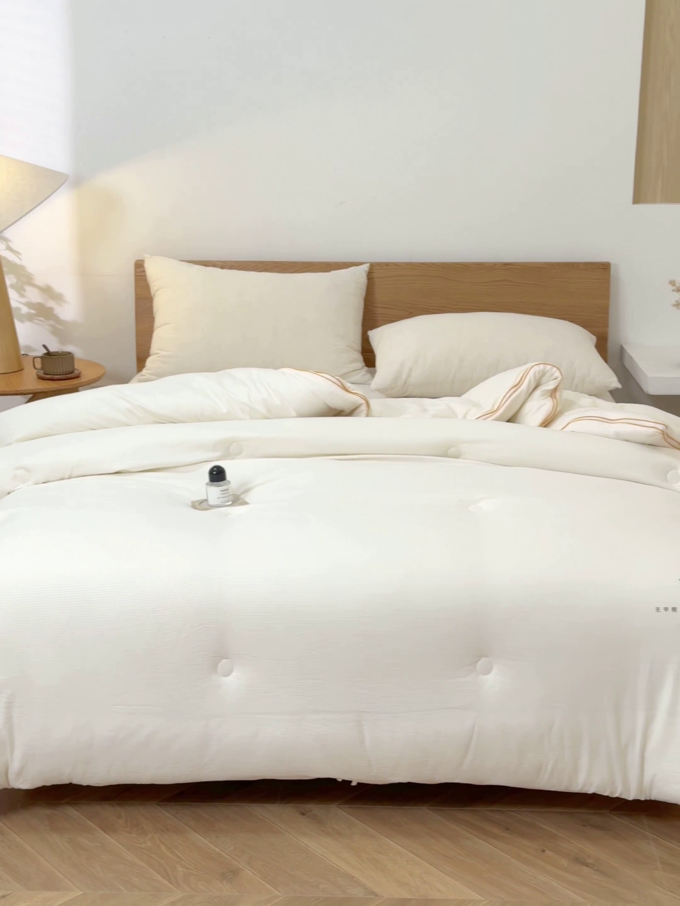 91家纺网 家纺一手货源 找家纺 （总）仁凯家纺 2024新款无染华夫格大豆子母被 拉链二合一 子母被春秋被加厚冬被 双胎被