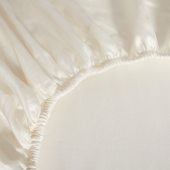 91家纺网 家纺一手货源 找家纺 凯森家纺 2024新款长绒棉床笠单件纯棉贡缎100支床罩席梦思保护罩全棉床套床笠款三件套 月光白