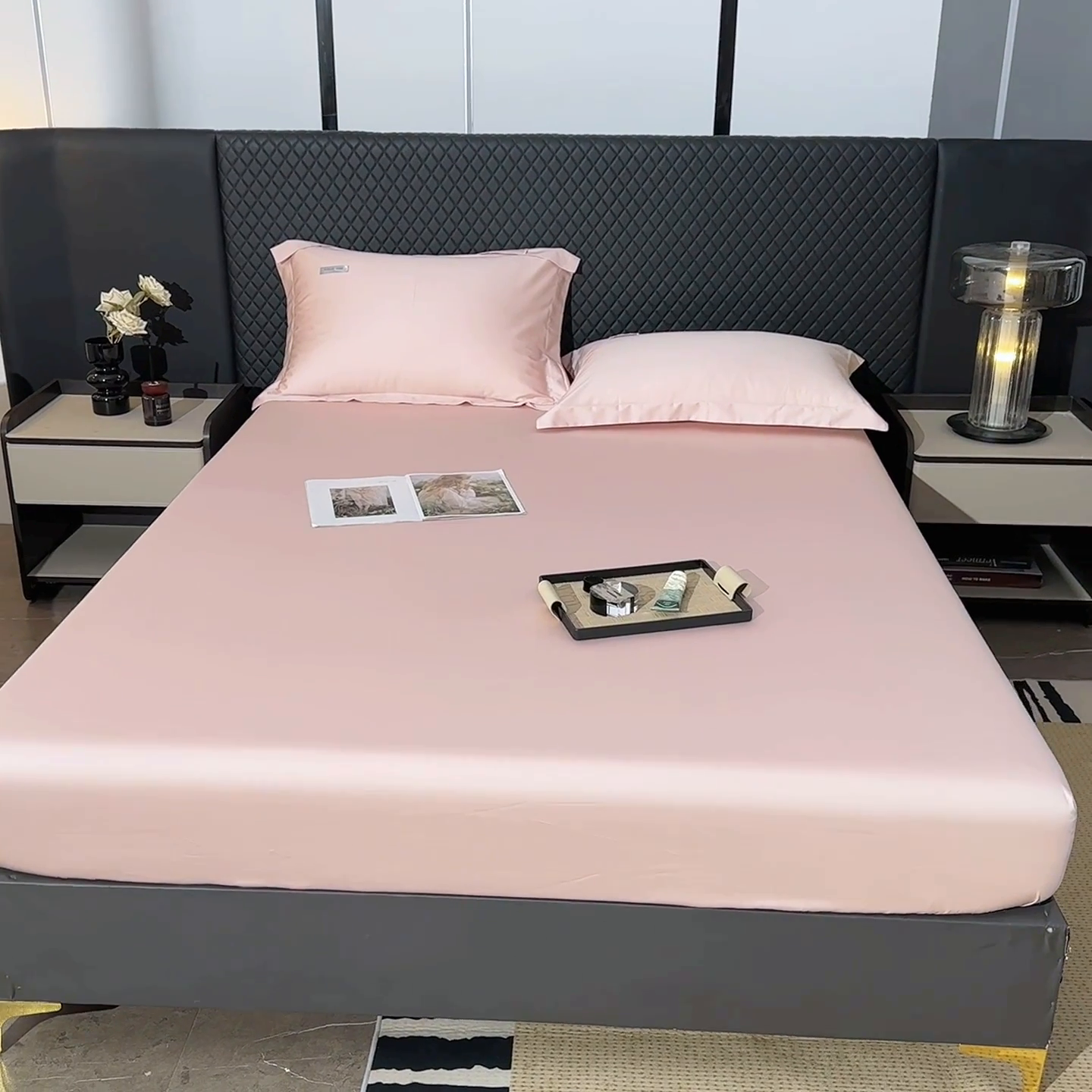 91家纺网 家纺一手货源 找家纺 凯森家纺 2024新款长绒棉床笠单件纯棉贡缎100支床罩席梦思保护罩全棉床套床笠款三件套 初荷