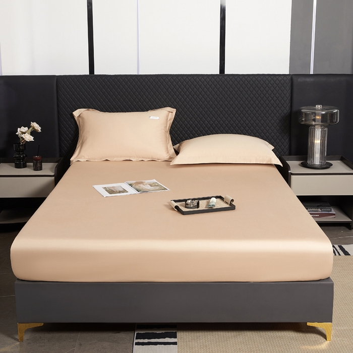 91家纺网 家纺一手货源 找家纺 凯森家纺 2024新款长绒棉床笠单件纯棉贡缎100支床罩席梦思保护罩全棉床套床笠款三件套 圣殿驼