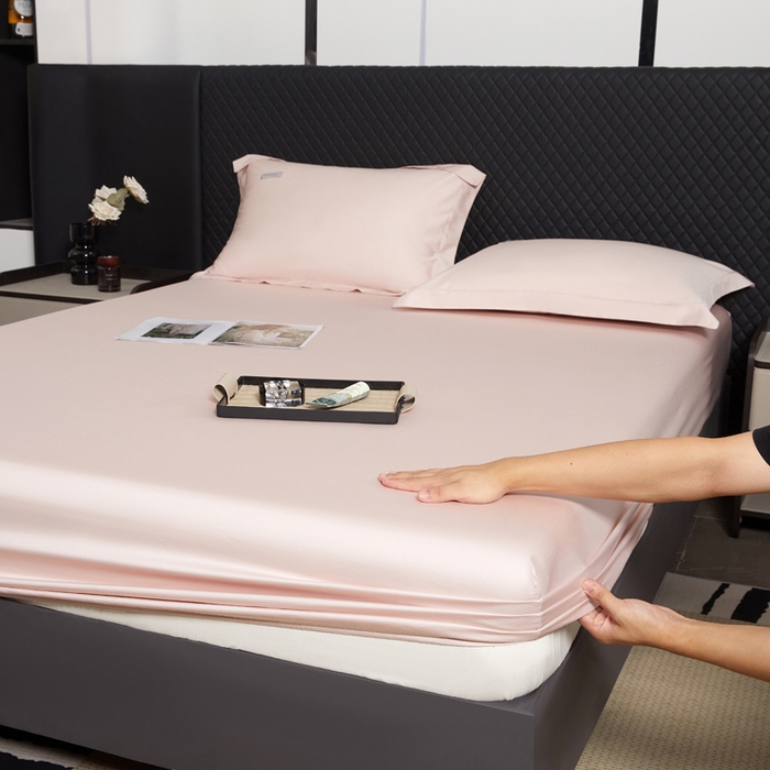 91家纺网 家纺一手货源 找家纺 凯森家纺 2024新款长绒棉床笠单件纯棉贡缎100支床罩席梦思保护罩全棉床套床笠款三件套 初荷