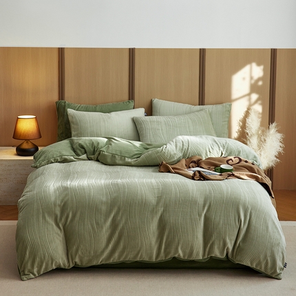 91家纺网 家纺一手货源 找家纺 （总）风向标家纺 2024新款A类全消光牛奶绒立体雕花四件套