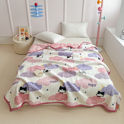 91家纺网 家纺一手货源 找家纺 （总）源舜家纺 2025新款小清新印花牛奶绒床盖多用途盖毯系列