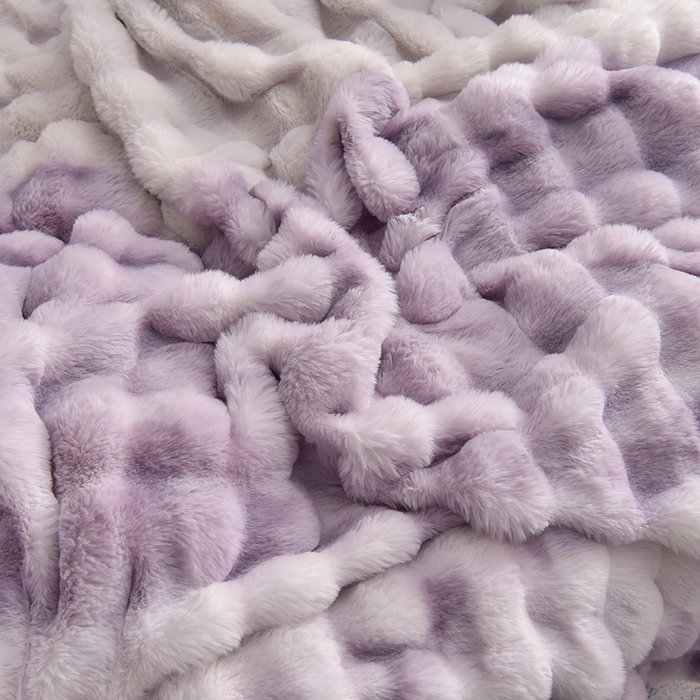 91家纺网 家纺一手货源 找家纺 同田家纺 2023直播热款兔毛四件套兔兔绒牛奶绒四件套 七彩-紫