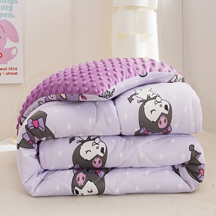 91家纺网 家纺一手货源 找家纺 （总）萌宝 2024新款A类三丽欧针织棉儿童豆豆被幼儿园卡通春秋被冬被