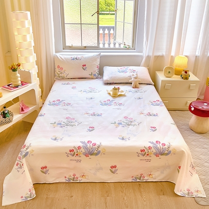 拾物记 2024新款全棉喷气12868床单 幻蝶兔