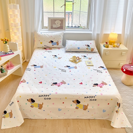 拾物记 2024新款全棉喷气12868床单 甜心汪星人
