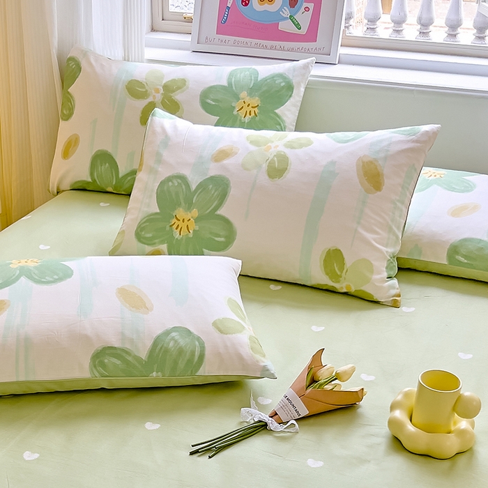 91家纺网 家纺一手货源 找家纺 拾物记 2024新款全棉喷气12868枕套 半夏花语