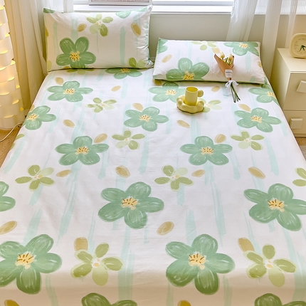 91家纺网 家纺一手货源 找家纺 拾物记 2024新款全棉喷气12868床单 半夏花语