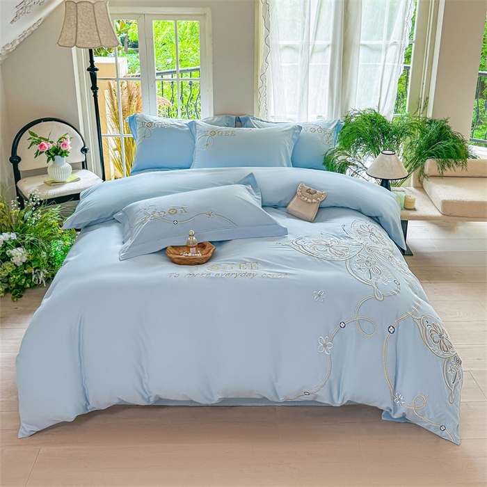 91家纺网 家纺一手货源 找家纺 （总）红番天家居馆 2025新款长绒棉四件套-亦蝶