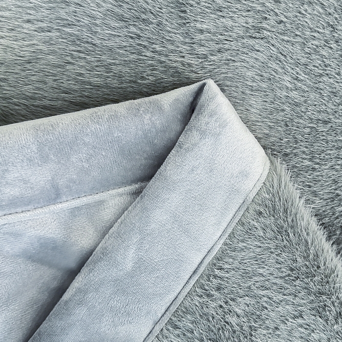 91家纺网 家纺一手货源 找家纺 2025新款纯色仿貂绒双面绒宝宝绒多功能休闲毯子办公室卧室复合毯子 浅灰