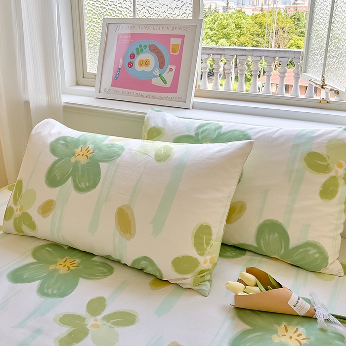 91家纺网 家纺一手货源 找家纺 拾物记 2024新款全棉喷气12868枕套 半夏花语