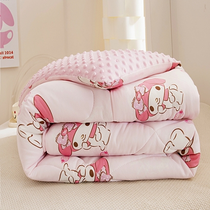 91家纺网 家纺一手货源 找家纺 （总）萌宝 2024新款A类三丽欧针织棉儿童豆豆被幼儿园卡通春秋被冬被