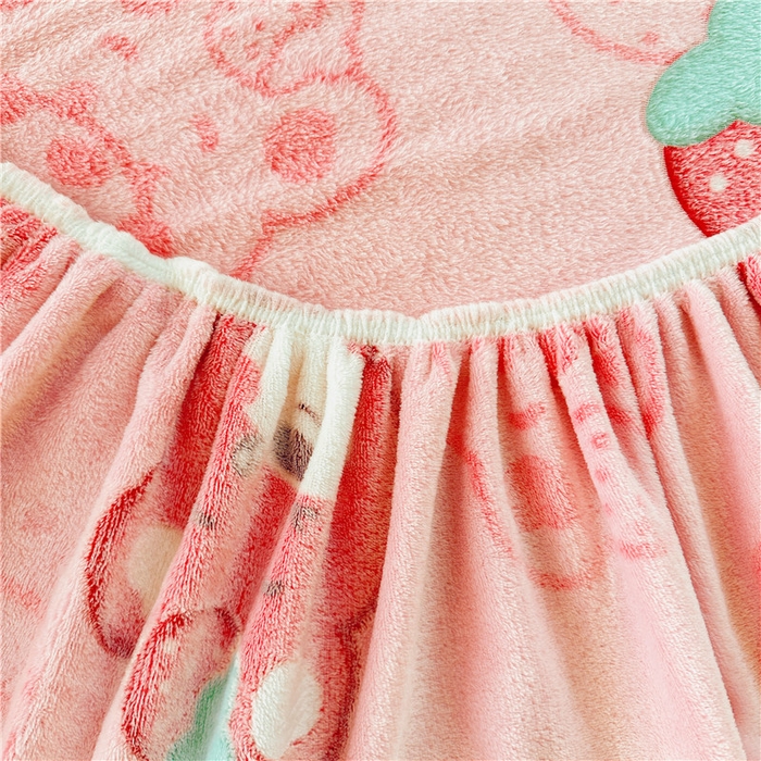 91家纺网 家纺一手货源 找家纺 喜居 喜居 2024新款雪花绒床笠印花牛奶绒床笠三件套单床笠 草莓熊熊