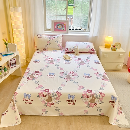 拾物记 2024新款全棉喷气12868床单 兔语园香