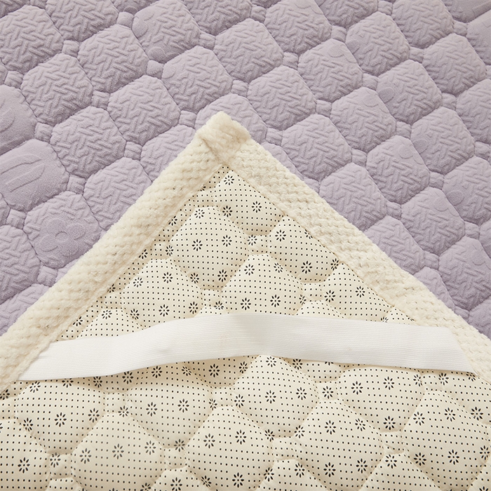 91家纺网 家纺一手货源 找家纺 丽诺床垫 2024新款加厚抗菌雕花绒保暖床垫 灰紫-雕花绒床褥