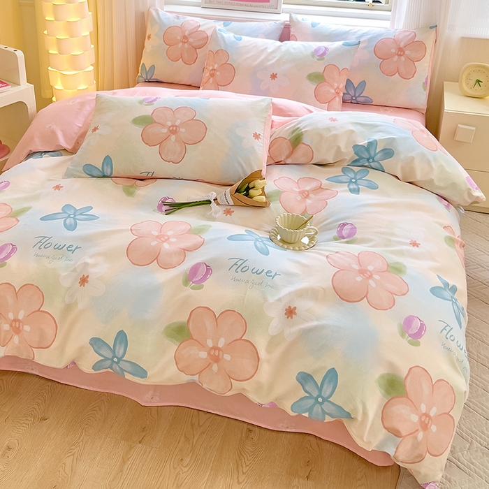 91家纺网 家纺一手货源 找家纺 拾物记 2024新款A类12868全棉喷气印花四件套 梦华录