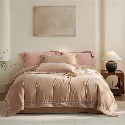 榻尚家居 2024新款加厚婴肤牛奶绒四件套-云梦云梦-奶咖