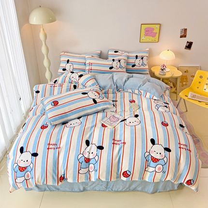 91家纺网 家纺一手货源 找家纺 （总）麦瑞家纺 2025新款印花牛奶绒四件套跑量款