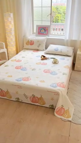 91家纺网 家纺一手货源 找家纺 拾物记 2024新款全棉喷气12868床单 楠得遇见