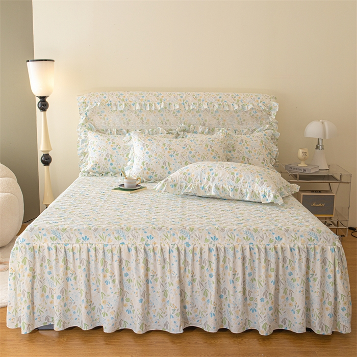 91家纺网 家纺一手货源 找家纺 十个点家纺 2024新款云锦棉印花晚秋系列床头罩 秋叶-兰