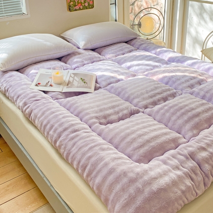 91家纺网 家纺一手货源 找家纺 （总）缦卡琳家纺 2024新款A类高克重纯色兔毛绒床垫