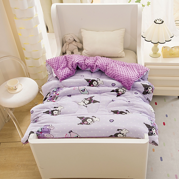 91家纺网 家纺一手货源 找家纺 （总）萌宝 2024新款A类三丽欧针织棉儿童豆豆被幼儿园卡通春秋被冬被