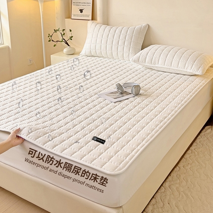 91家纺网 家纺一手货源 找家纺 （总）恒尚居 2024爆款防水床垫床褥床护垫原棉大豆夹棉护垫软床垫-四季跑量款