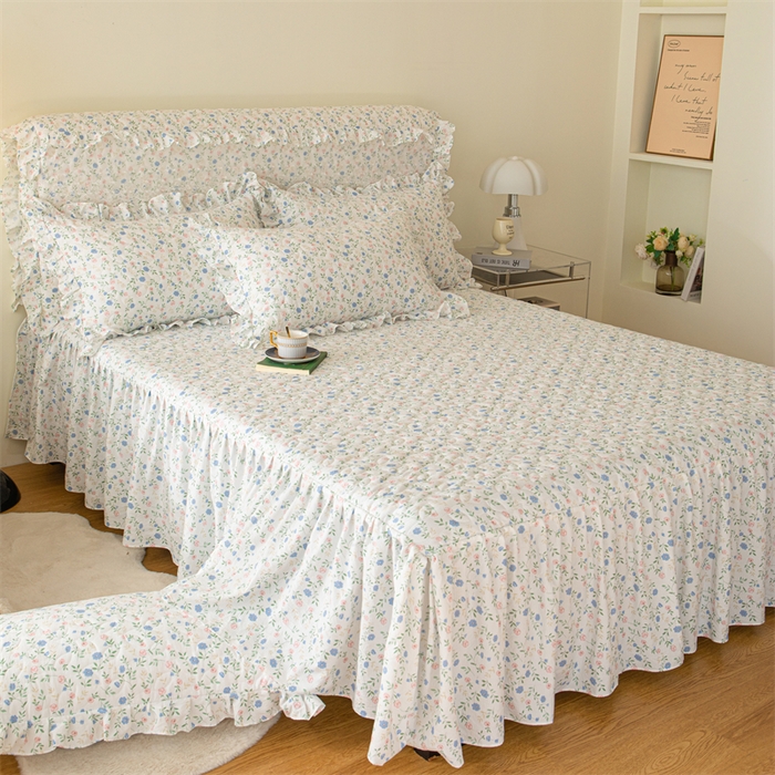 91家纺网 家纺一手货源 找家纺 十个点家纺 2024新款云锦棉印花晚秋系列床头罩 富贵小花