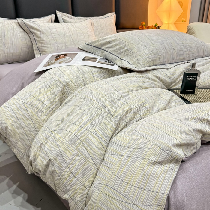 91家纺网 家纺一手货源 找家纺 优品阁 2024新款亲肤舒适全棉磨毛四件套学生三件套系列 暮光