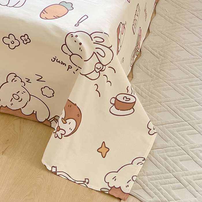 91家纺网 家纺一手货源 找家纺 拾物记 2024新款全棉喷气12868床单 萌宠日常