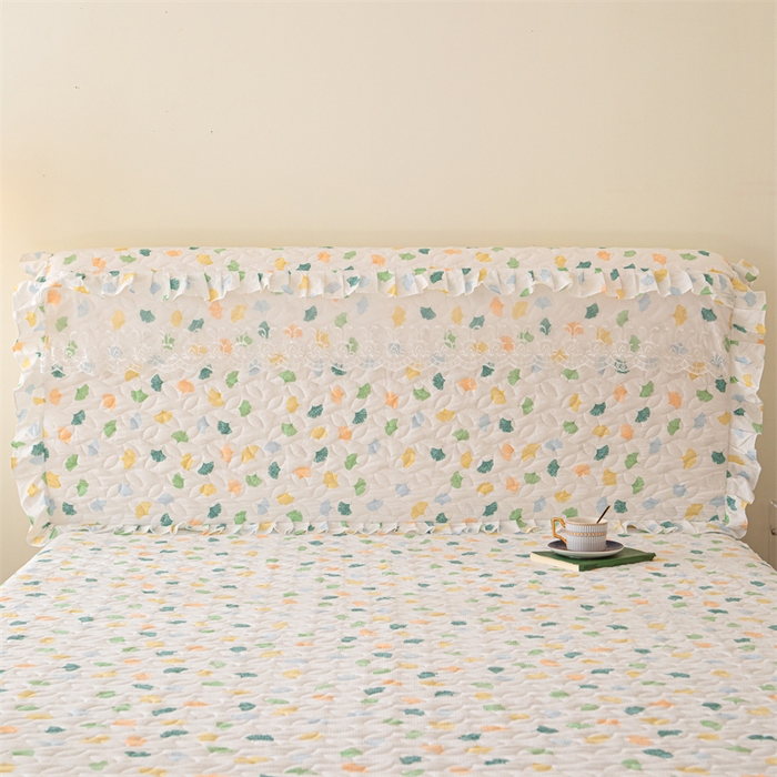 91家纺网 家纺一手货源 找家纺 十个点家纺 2024新款云锦棉印花晚秋系列床头罩 杏叶繁花