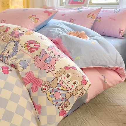 91家纺网 家纺一手货源 找家纺 （总）拾物记 2024新款A类12868全棉喷气印花四件套-第二批