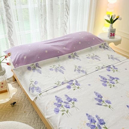 91家纺网 家纺一手货源 找家纺 柒星睡袋 2024新款差旅神器火车卧铺隔脏被套酒店旅行可拆分隔脏睡袋薰衣草