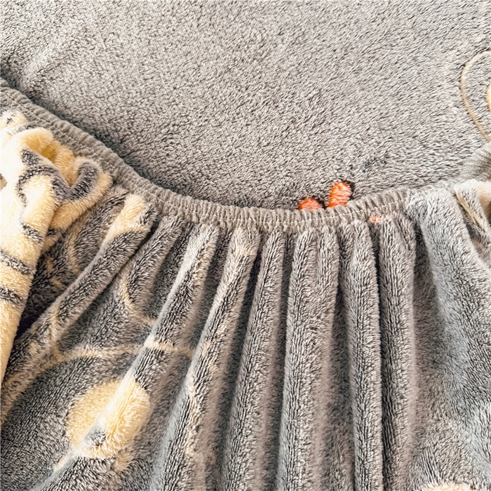 91家纺网 家纺一手货源 找家纺 喜居 喜居 2024新款雪花绒床笠印花牛奶绒床笠三件套单床笠 幸运小熊